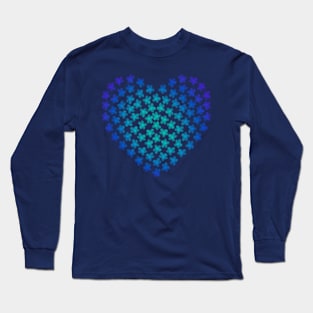 Blue petal heart Long Sleeve T-Shirt